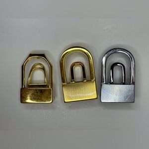 Set of 3 Belt Buckles Gold and Silver Metal‎